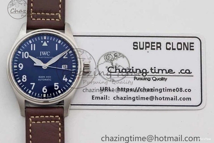 MIROTIME 0724 Mark XVIII IW327010 SS M+F 1:1 Best Edition Blue Dial on Brown Leather Strap A Resilient 7051